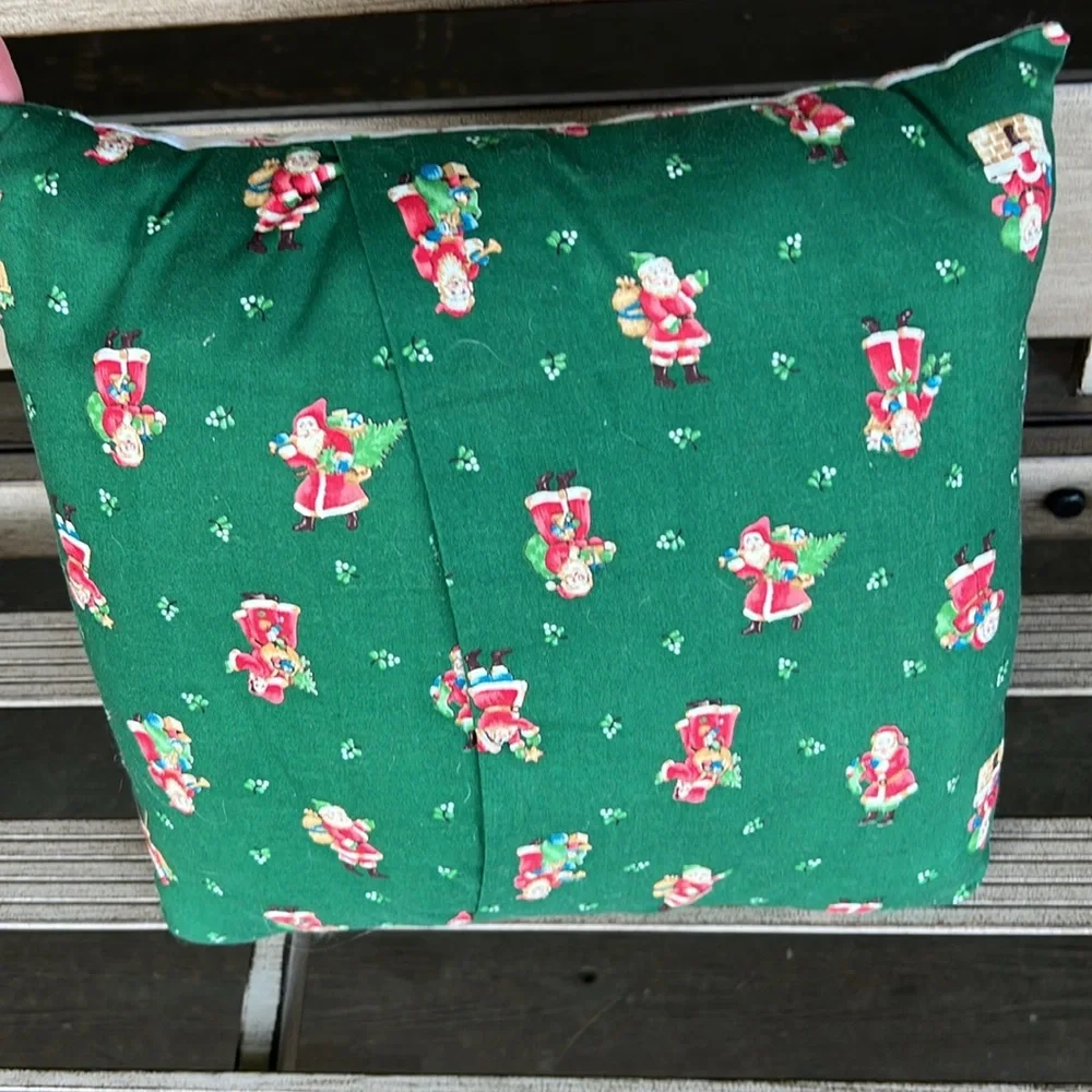 Vintage handmade Christmas pillow 12 in  by 12 in
